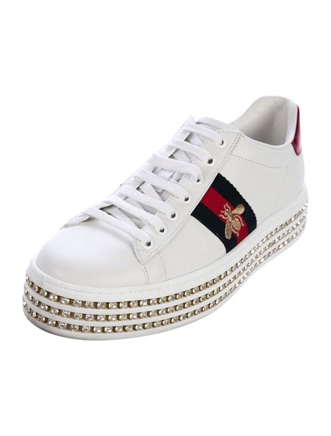 gucci ace sneaker rep|Gucci ace embellished leather sneakers.